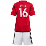 Günstige Fußballtrikots Manchester United Amad 16 Kinder Heimtrikot 2023-24 Kurzarm